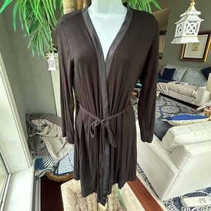 ALFANI INTIMATES Short Black Robe Soft Stretchy Sexy XS